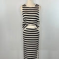 Sanctuary Side Slit Midi Skirt in Black and Macrame Stripe-231 Skirts-Little Bird Boutique