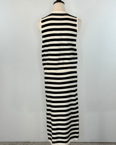 Sanctuary Side Slit Midi Skirt in Black and Macrame Stripe-231 Skirts-Little Bird Boutique
