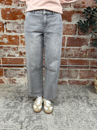 Sanctuary Twisted Seam Barrel Denim in Grey Mist-210 Denim-Little Bird Boutique