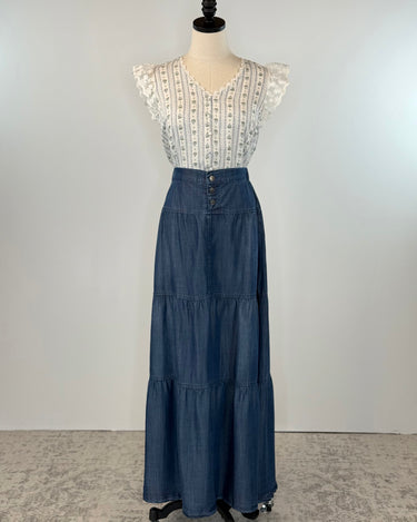 Thread and Supply Montie Denim Skirt-231 Skirts-Little Bird Boutique