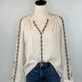 Lovestitch Embroidery Top in Natural and Mocha-111 - Woven Top F/W (June- Nov)-Little Bird Boutique