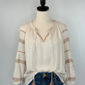 Lovestitch Tassel Top in Natural and Rust-111 - Woven Top F/W (June- Nov)-Little Bird Boutique