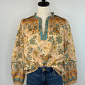 Ashcroft Top in Amber and Turquoise Floral-111 - Woven Top F/W (June- Nov)-Little Bird Boutique