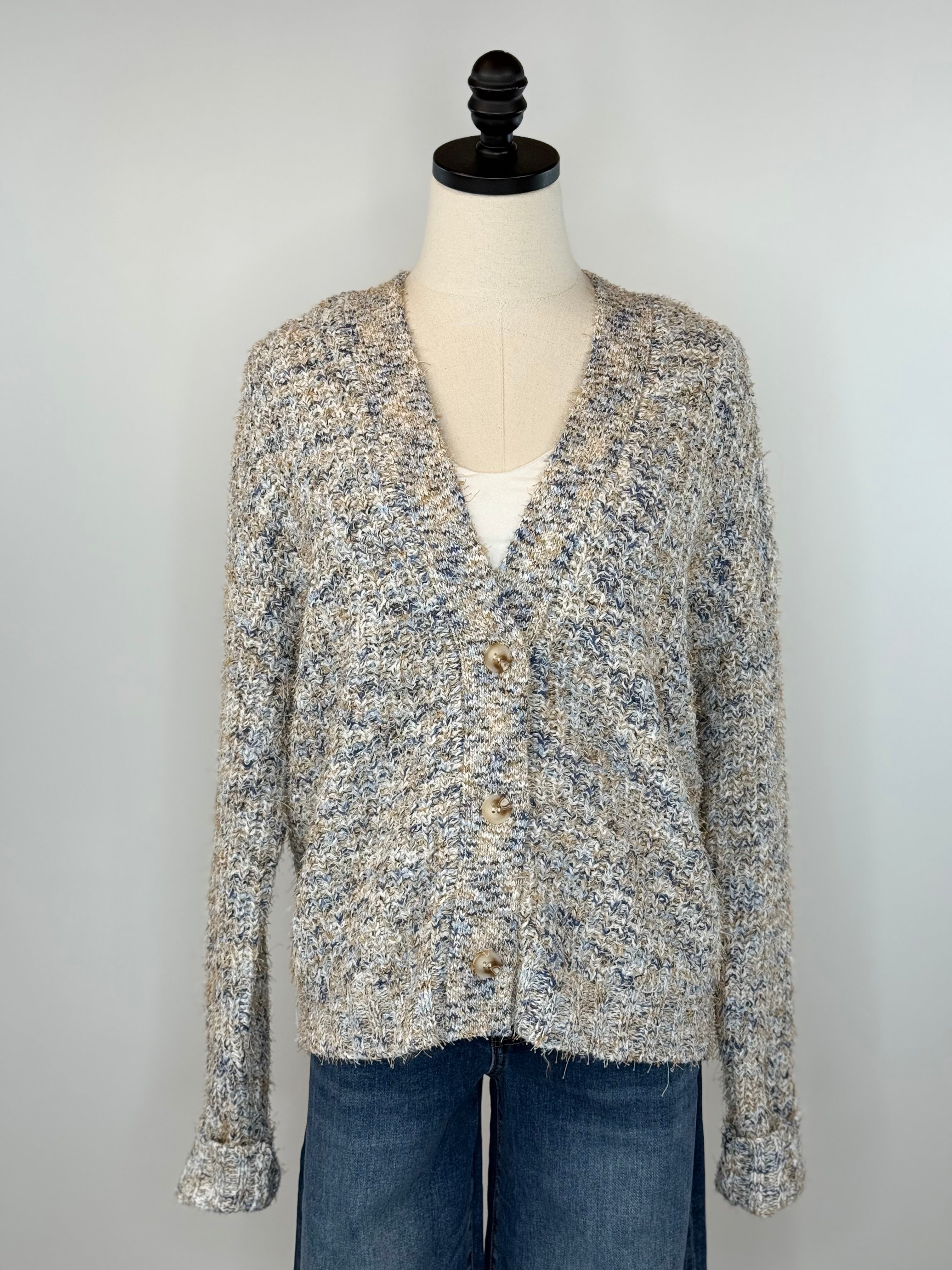 Thread and Supply Paloma Cardigan Sweater in Blue Multi-131 - Sweaters F/W (June - Nov)-Little Bird Boutique
