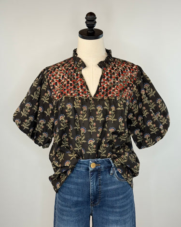 THML Suni Top in Black Floral-111 - Woven Top F/W (June- Nov)-Little Bird Boutique