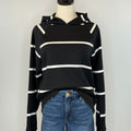 Thread and Supply Turner Hoodie in Black and Ivory Stripe-142 Sweatshirts & Hoodies-Little Bird Boutique