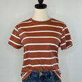 Thread and Supply Asher Tee in Brown and White Stripe-122 - Jersey Tops S/S (Dec - May)-Little Bird Boutique