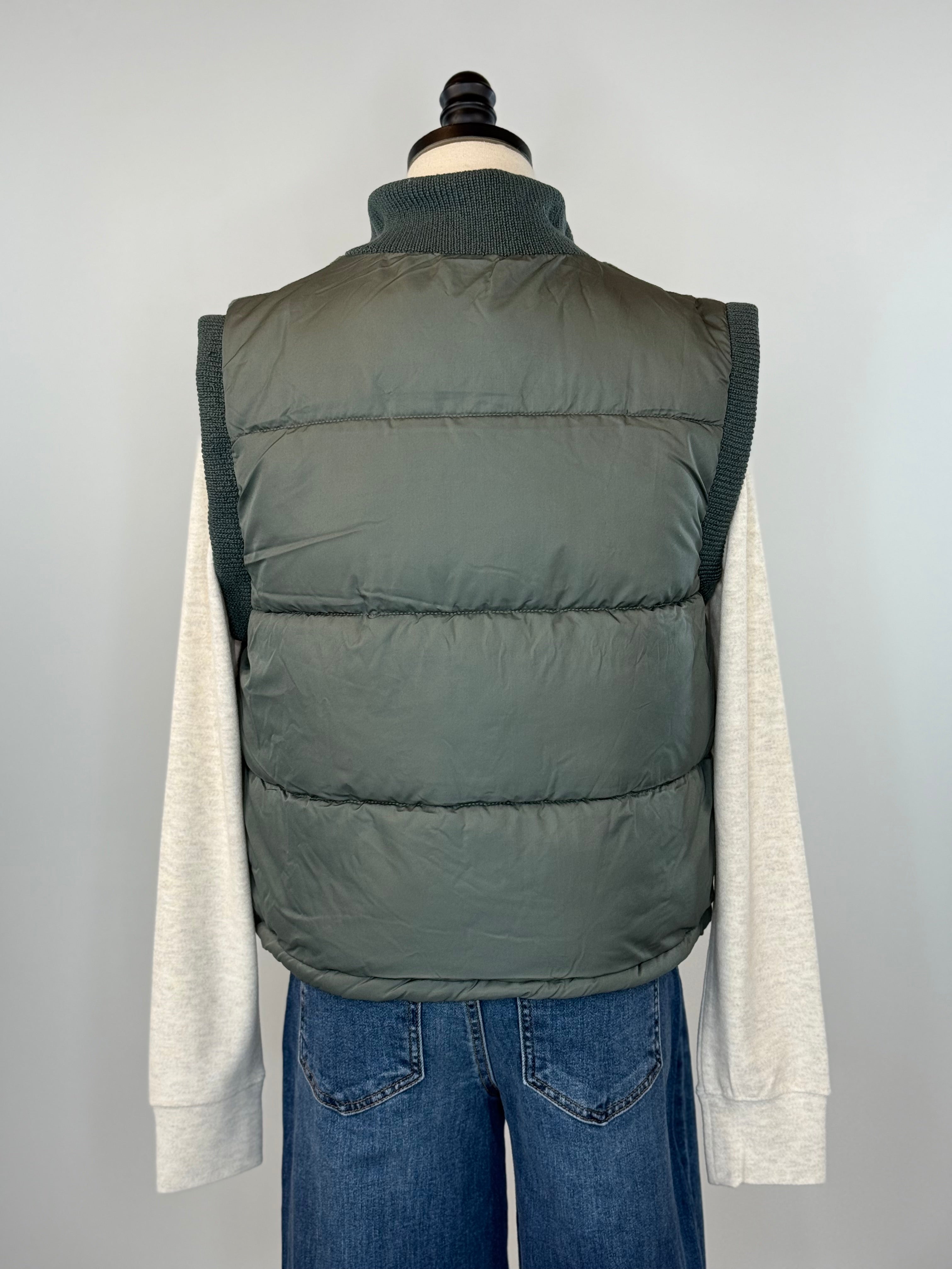 Thread and Supply Bretta Vest in Smoked Jade-141 Outerwear Coats & Jackets-Little Bird Boutique