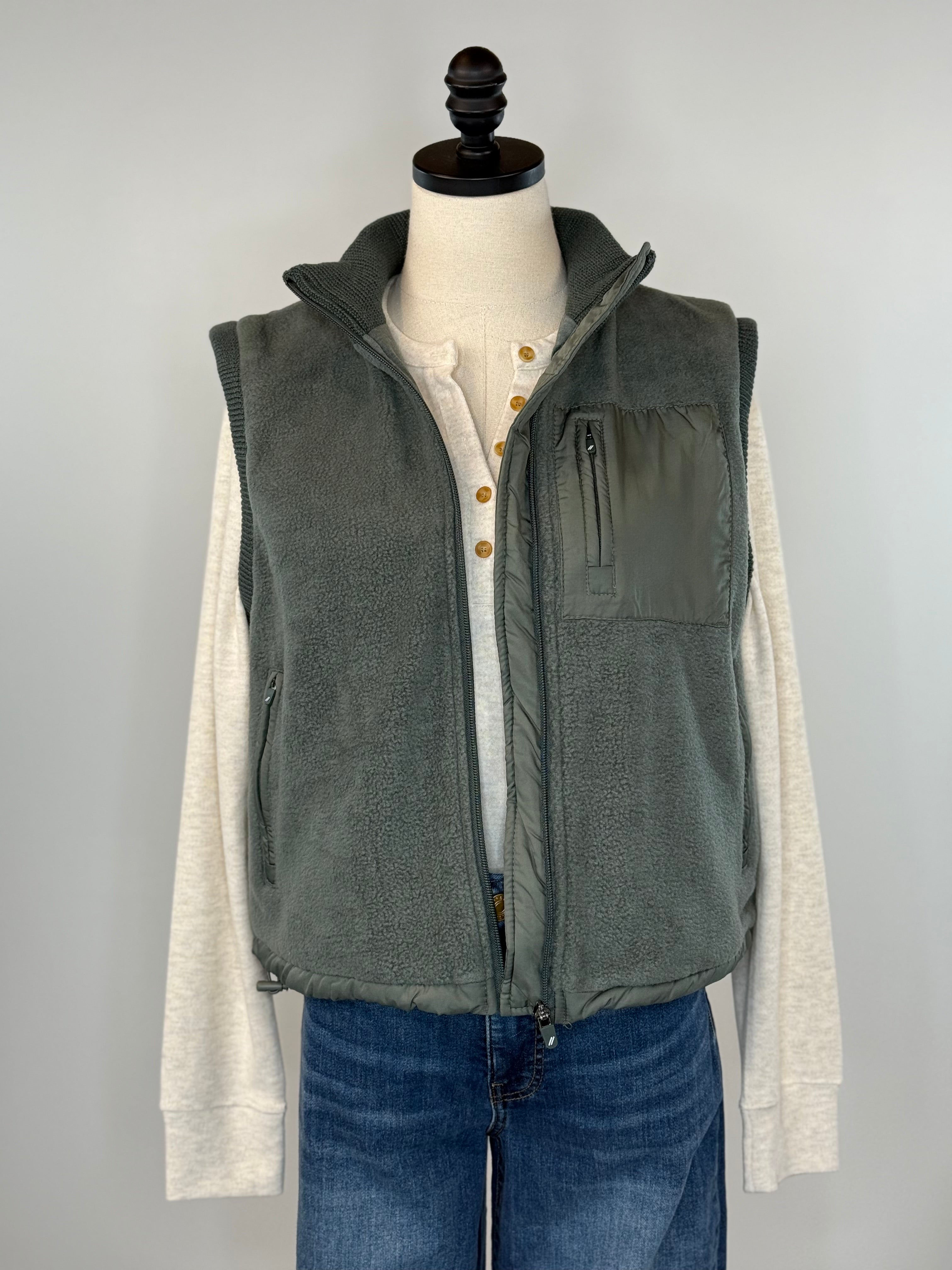 Thread and Supply Bretta Vest in Smoked Jade-141 Outerwear Coats & Jackets-Little Bird Boutique