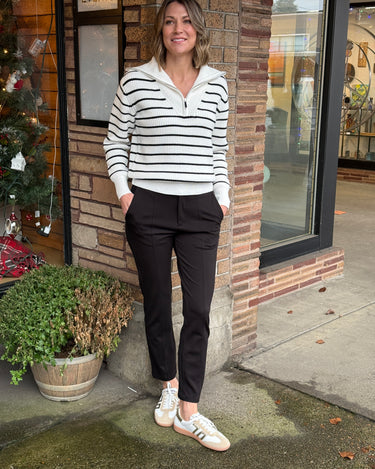 Sanctuary Tailored Ponte Trousers in Black-220 Pants-Little Bird Boutique