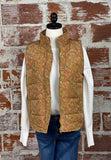 Floral Puffy Vest in Golden Olive-141 Outerwear Coats & Jackets-Little Bird Boutique