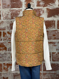 Floral Puffy Vest in Golden Olive-141 Outerwear Coats & Jackets-Little Bird Boutique