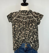 Blaine Top in Black Multi Floral-111 - Woven Top F/W (June- Nov)-Little Bird Boutique