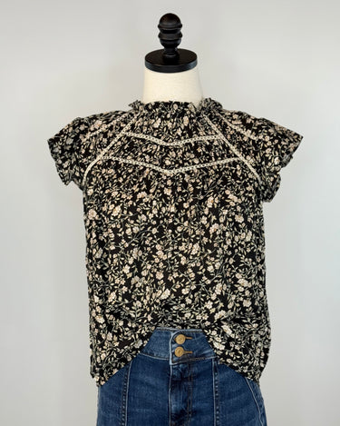 Blaine Top in Black Multi Floral-111 - Woven Top F/W (June- Nov)-Little Bird Boutique