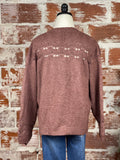 Crochet Sweater in Mahogany-130 Sweaters-Little Bird Boutique