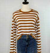 Jak and Rae Rumi Top in Cinnamon Stripe-121 - Jersey Tops F/W (June - Nov)-Little Bird Boutique