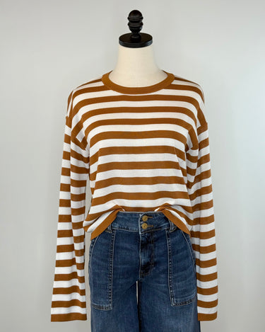 Jak and Rae Rumi Top in Cinnamon Stripe-121 - Jersey Tops F/W (June - Nov)-Little Bird Boutique