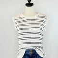 Jak and Rae Selene Sweater Vest in White and Navy Stripe-131 - Sweaters F/W (June - Nov)-Little Bird Boutique