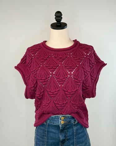 Jak and Rae Darlita Sweater in Malbec-131 - Sweaters F/W (June - Nov)-Little Bird Boutique