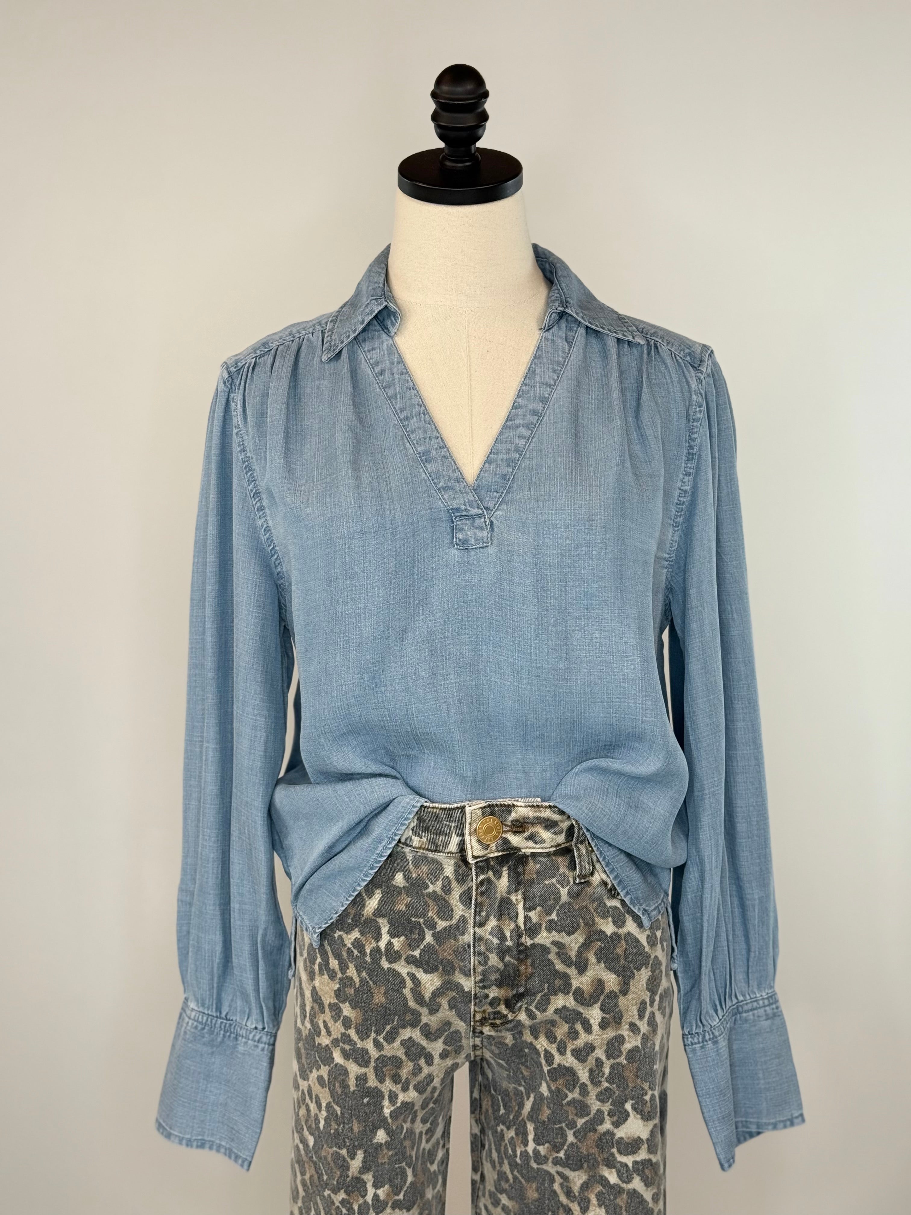 Jak and Rae Beretta Top in Classic Indigo-111 - Woven Top F/W (June- Nov)-Little Bird Boutique