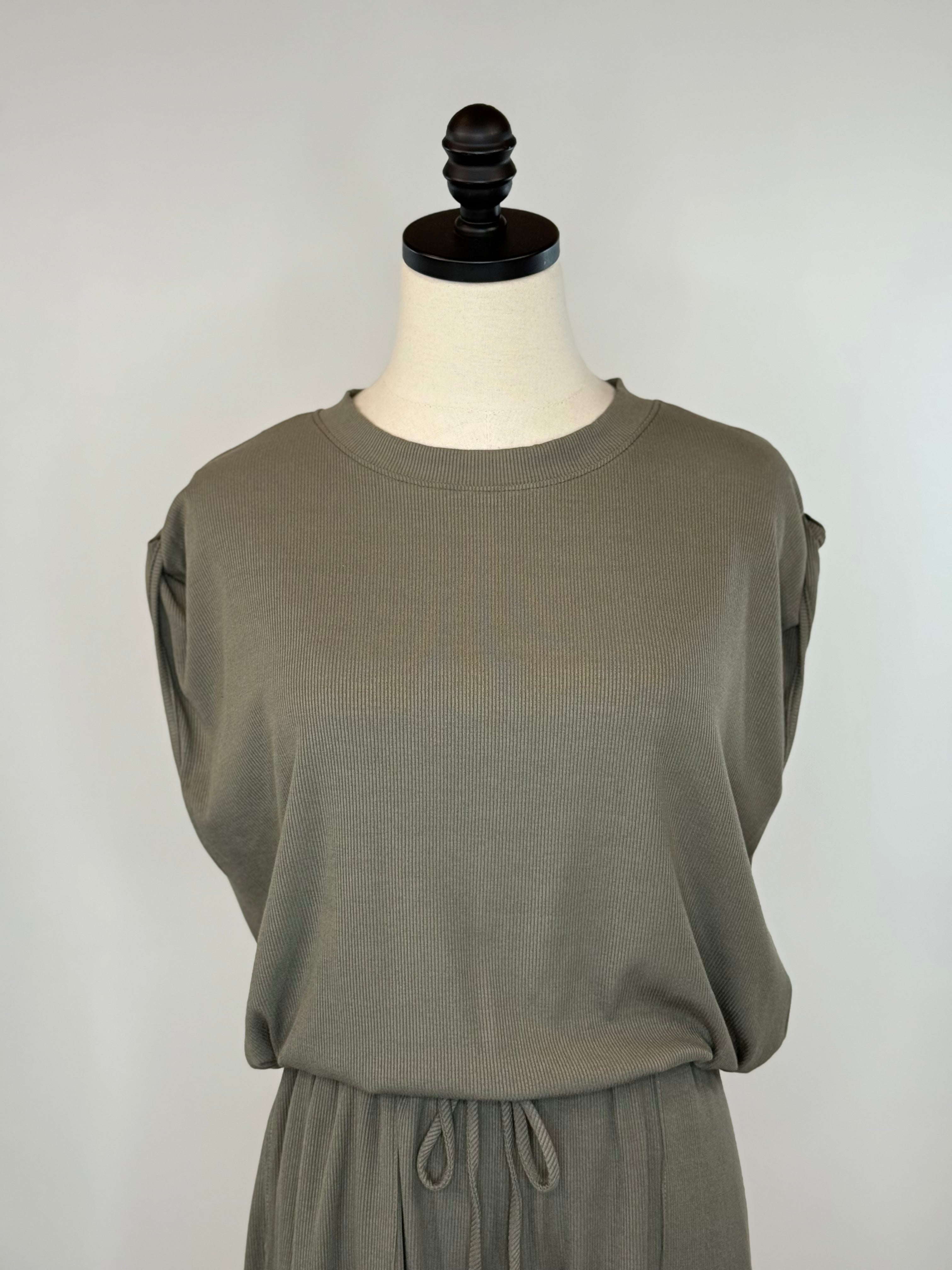 Jannie Top in Olive-121 - Jersey Tops F/W (June - Nov)-Little Bird Boutique