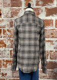 Beach Lunch Lounge Whitney Plaid in Limestone-112 Woven Tops - Long Sleeve-Little Bird Boutique