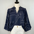 Margo Top in Navy and White-111 - Woven Top F/W (June- Nov)-Little Bird Boutique