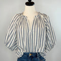 Dear John Costa Top in Dark Blue Stripe-111 - Woven Top F/W (June- Nov)-Little Bird Boutique