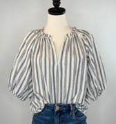 Dear John Costa Top in Dark Blue Stripe-111 - Woven Top F/W (June- Nov)-Little Bird Boutique