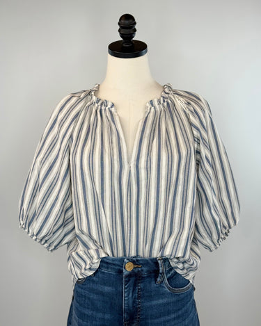 Dear John Costa Top in Dark Blue Stripe-111 - Woven Top F/W (June- Nov)-Little Bird Boutique