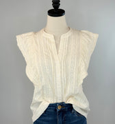 Dear John Fatima Top in Whitecap-111 - Woven Top F/W (June- Nov)-Little Bird Boutique