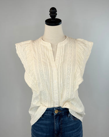 Dear John Fatima Top in Whitecap-111 - Woven Top F/W (June- Nov)-Little Bird Boutique