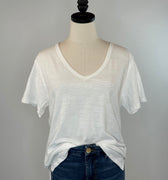 Z Supply Lively Relaxed V-Neck Tee in White-121 - Jersey Tops F/W (June - Nov)-Little Bird Boutique