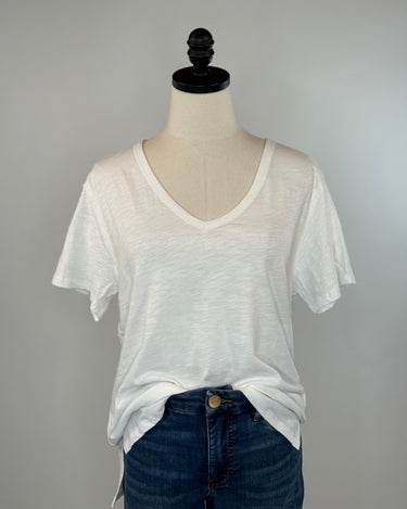Z Supply Lively Relaxed V-Neck Tee in White-121 - Jersey Tops F/W (June - Nov)-Little Bird Boutique