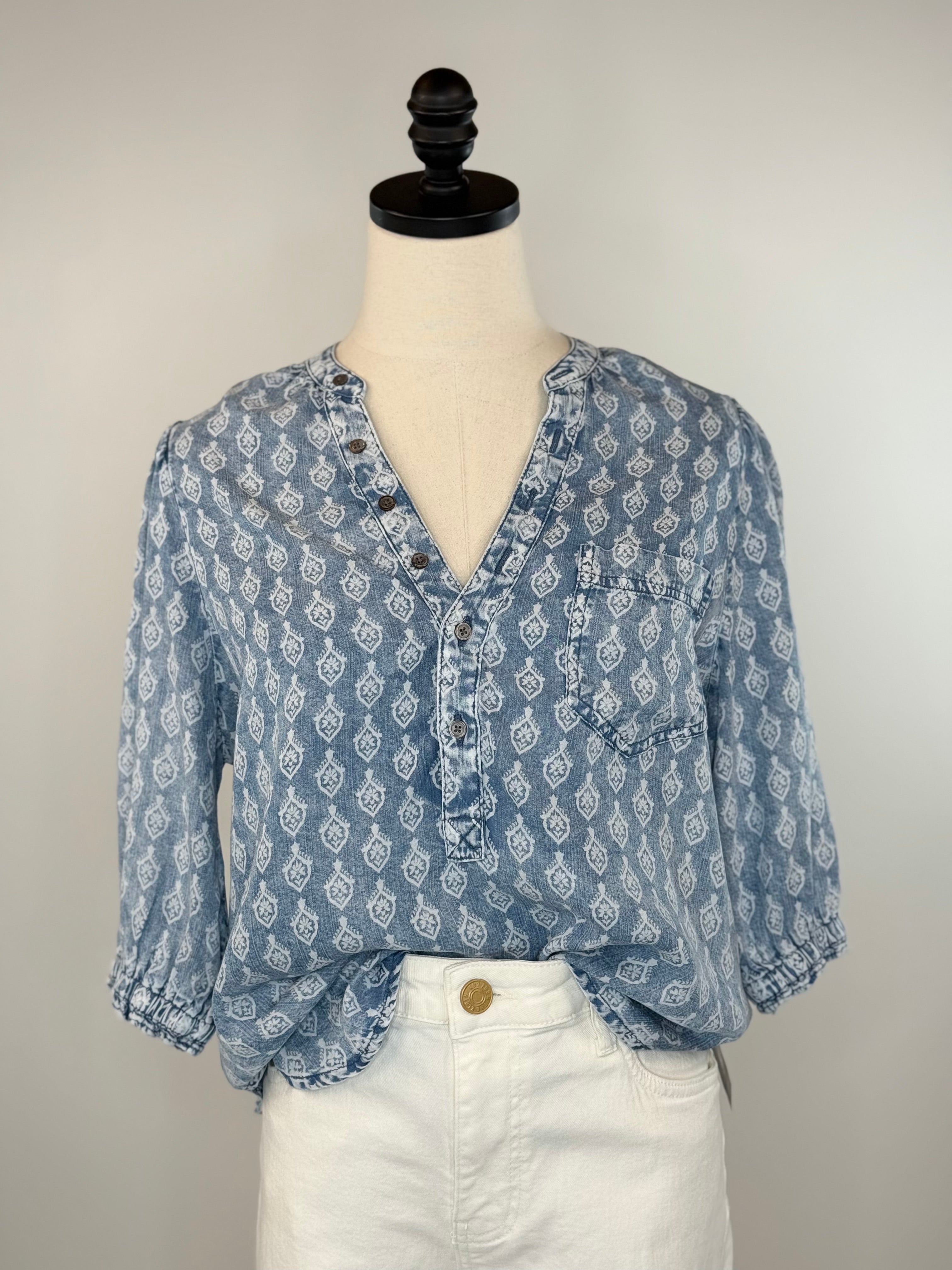 Dear John Sydney Top in Tulip Crest-111 - Woven Top F/W (June- Nov)-Little Bird Boutique