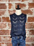 Molly Bracken Sleeveless Sweater Tank in Midnight-130 Sweaters-Little Bird Boutique