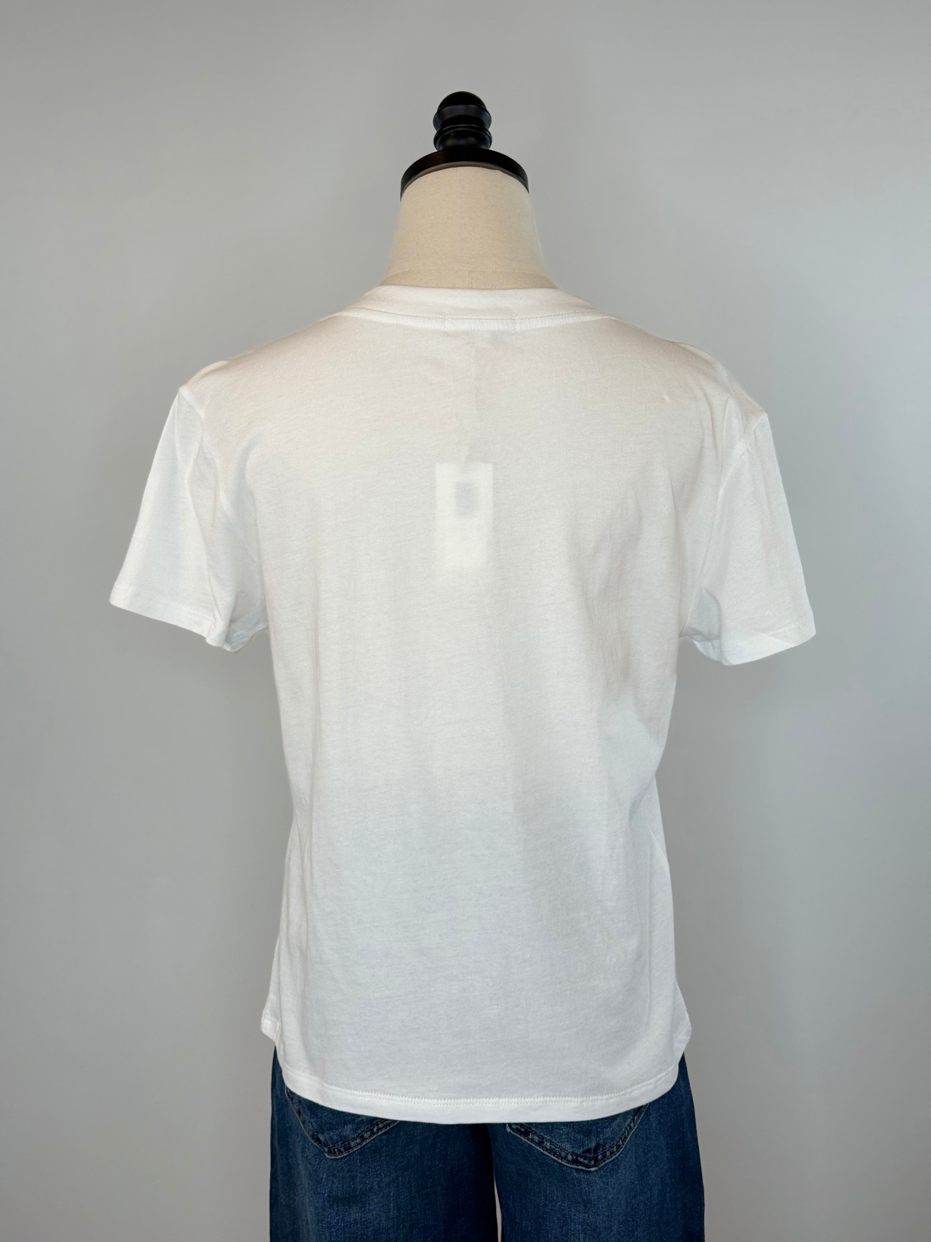 Z Supply Weekdays V Neck Tee in White-121 - Jersey Tops F/W (June - Nov)-Little Bird Boutique