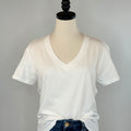 Z Supply Weekdays V Neck Tee in White-121 - Jersey Tops F/W (June - Nov)-Little Bird Boutique