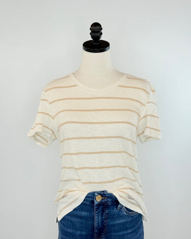 Z Supply Foundation Stripe Tee in Biscuit-121 - Jersey Tops F/W (June - Nov)-Little Bird Boutique