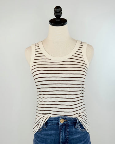Z Supply The Perfect Striped Tank in Sandalwood-121 - Jersey Tops F/W (June - Nov)-Little Bird Boutique