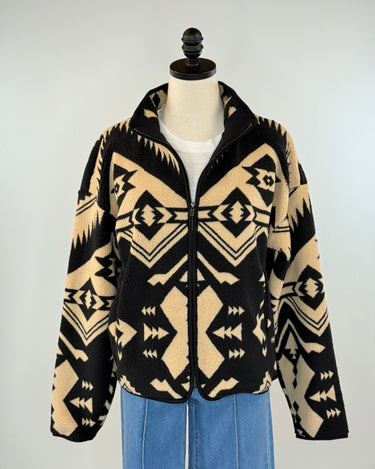 Thread and Supply Canyon Jacket in Cream and Black Aztec-141 Outerwear Coats & Jackets-Little Bird Boutique