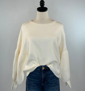 Oat New York Balloon Sweater in Cream-131 - Sweaters F/W (July - Dec)-Little Bird Boutique