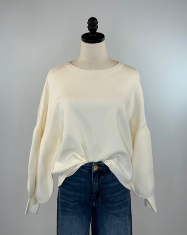 Oat New York Balloon Sweater in Cream-131 - Sweaters F/W (July - Dec)-Little Bird Boutique