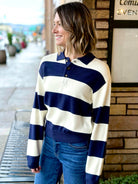 Thread and Supply Rugby Sweater in Ivory and Navy-131 - Sweaters F/W (June - Nov)-Little Bird Boutique