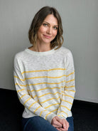 Jillian Sweater in Yellow Stripe-132 - Sweaters S/S (Dec - May)-Little Bird Boutique