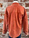 Flag & Anthem Cayce Corduroy Shirt Jacket in Coral-144 Shackets-Little Bird Boutique