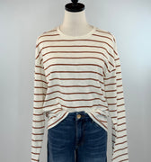 Thread and Supply Nellie Top in Off White and Brown Stripe-121 - Jersey Tops F/W (June - Nov)-Little Bird Boutique