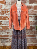 Flag & Anthem Cayce Corduroy Shirt Jacket in Coral-144 Shackets-Little Bird Boutique