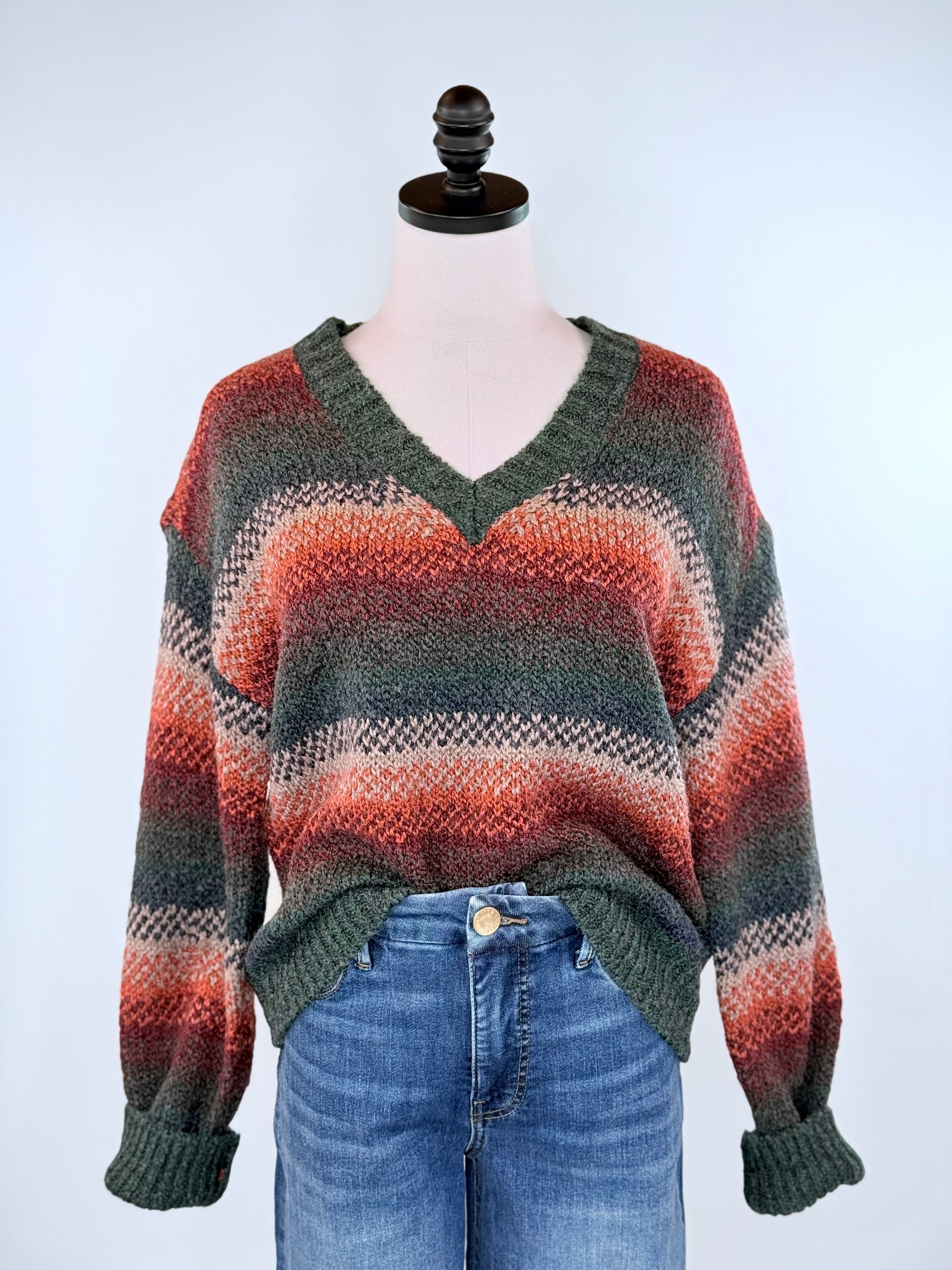 Thread and Supply Rena Sweater in Autumn Leaves Ombre-131 - Sweaters F/W (June - Nov)-Little Bird Boutique
