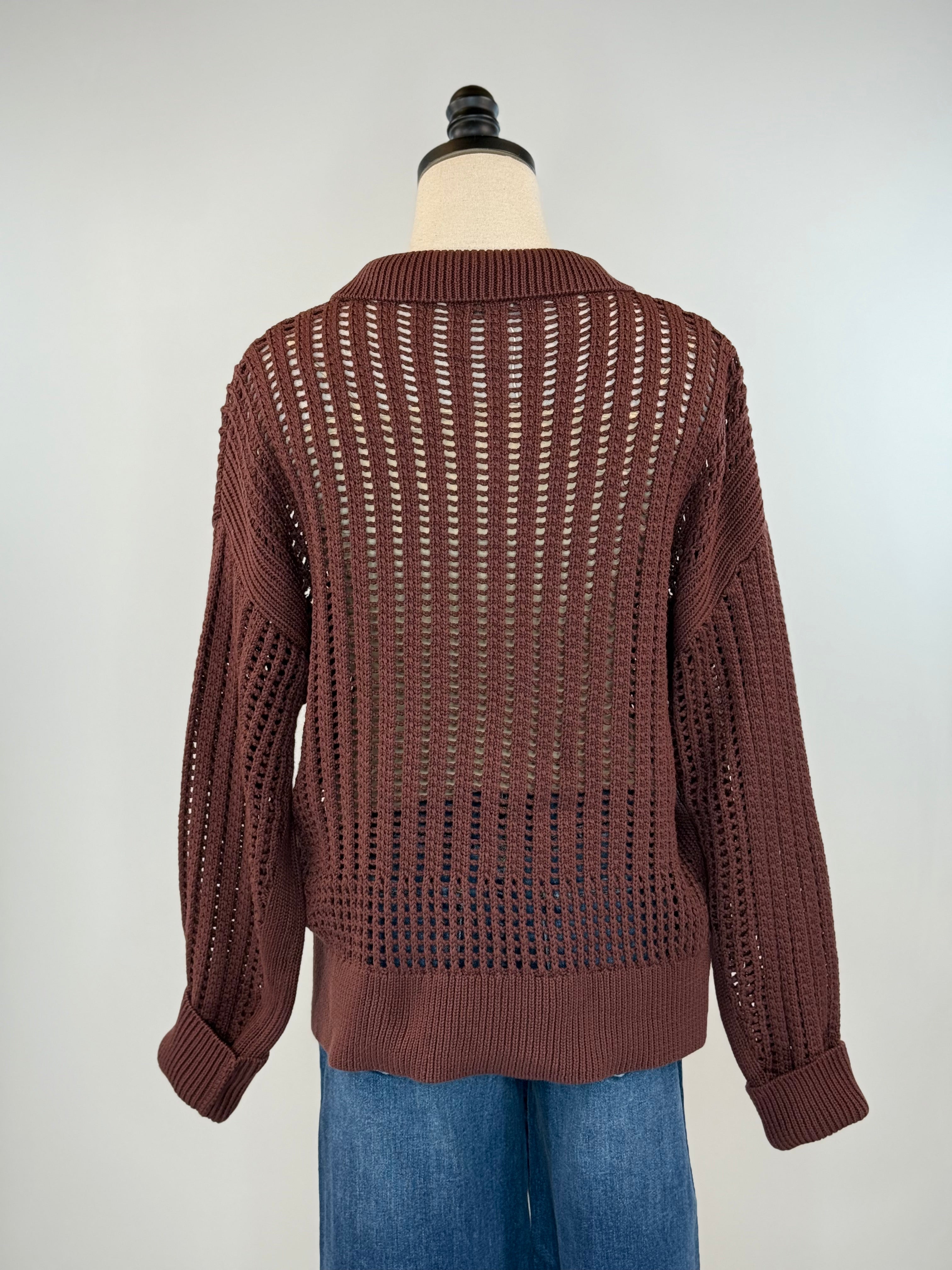 Z Supply Looking Glass Polo Sweater in Sandalwood-131 - Sweaters F/W (June - Nov)-Little Bird Boutique